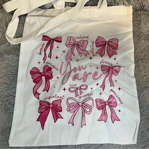 Pink Bow Tote Bag